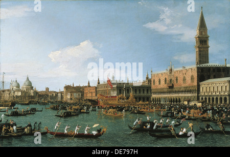 Il ritorno di Il Bucintoro il giorno dell'Ascensione, 1745-1750. Artista: Canaletto (1697-1768) Foto Stock