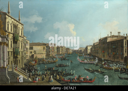 Una regata sul Canal Grande, c. 1740. Artista: Canaletto (1697-1768) Foto Stock