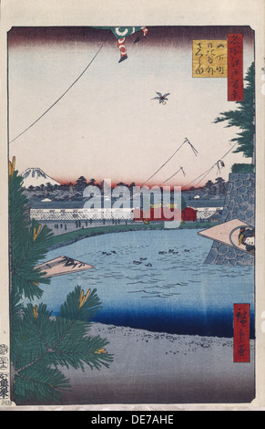 E Hibiya Soto-Sakurada da Yamashita-cho (Cento famose vedute di Edo), 1856-1858. Artista: Hiroshige, Utagawa (1797-1858) Foto Stock