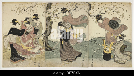 Fiori nel vento, c. 1797-1800. Artista:, Toyokuni Utagawa (1769-1825) Foto Stock