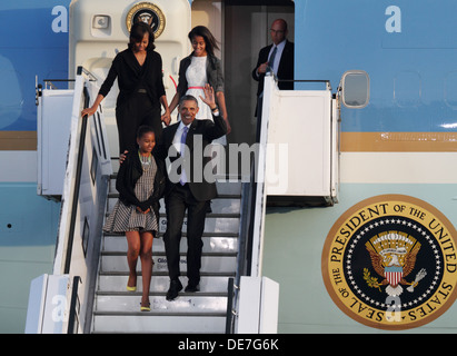 Berlino, Germania, arrivo di U.S. Il presidente Barack Obama a Berlino Foto Stock