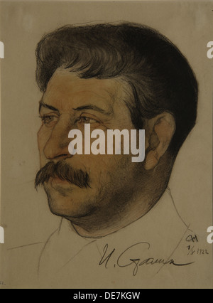 Ritratto di Joseph Stalin (1879-1953), 1922. Artista: Andreev, Nikolai Andreevich (1873-1932) Foto Stock