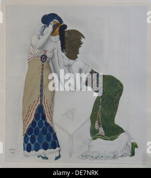 Donna in abiti orientali, 1910. Artista: Bakst, Léon (1866-1924) Foto Stock