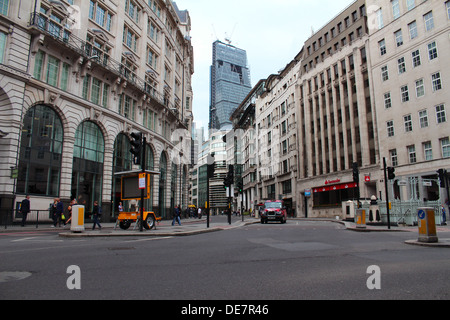 Giunzione di Cannon Street e King William Street London Foto Stock