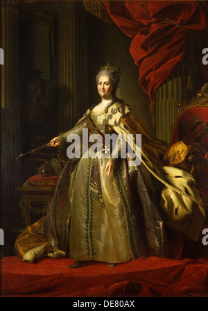 Ritratto di imperatrice Caterina II (1729-1796), 1775-1780. Artista: Rokotov, Fëdor Stepanovic (1735-1808) Foto Stock