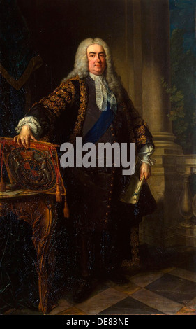 Ritratto di Sir Robert Walpole, 1° Conte di Orford', (1676-1745), 1740. Foto Stock