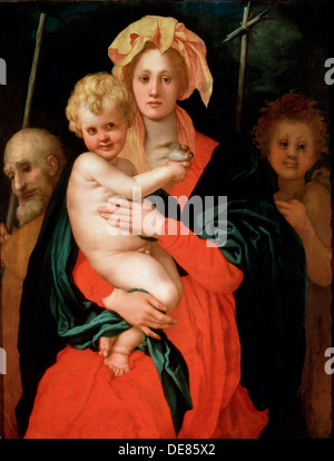 "Madonna con Bambino e San Giuseppe e Giovanni Battista", 1520s. Artista: Jacopo Pontormo Foto Stock