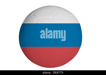 Federazione russa bandiera grafica sul pallone da calcio Foto Stock