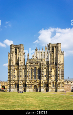 Cattedrale di Wells, pozzi, Somerset, Regno Unito Foto Stock