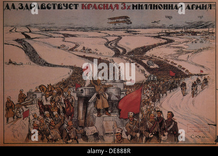 Evviva il tre milioni di uomo Red Army!, 1919. Artista: Anonimo Foto Stock