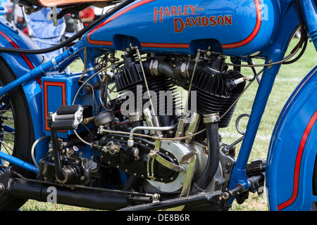 Dettaglio del motore di un 1928 JD valvola tascabile Harley Davidson Moto, Foto Stock