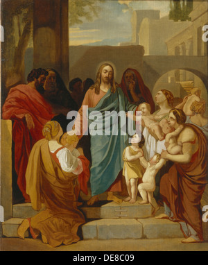 Cristo la benedizione dei bambini, 1824. Artista: Briullov, Karl Pavlovich (1799-1852) Foto Stock