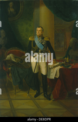 Ritratto del principe Pyotr Volkonsky (1776-1852), 1850. Artista: Krüger, Franz (1797-1857) Foto Stock