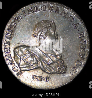 Lo Zar Ivan VI Antonovic della Russia (1740-1764). Il rublo in argento del 1741, 1741. Artista: la numismatica, Russo delle monete in euro Foto Stock