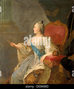 Ritratto di imperatrice Caterina II (1729-1796), 1763. Artista: Rokotov, Fëdor Stepanovic (1735-1808) Foto Stock