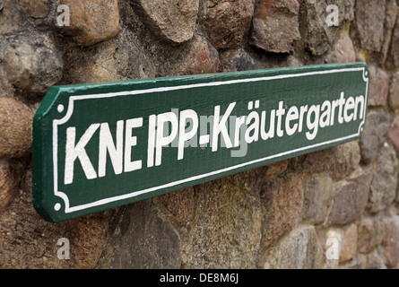 Buckow, Germania, scudo Kraeutergarten Kneipp - Foto Stock