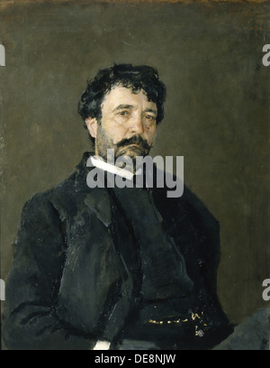 Ritratto del cantante lirico Angelo Masini (1844-1926), 1890. Artista: Serov, Valentin Alexandrovich (1865-1911) Foto Stock