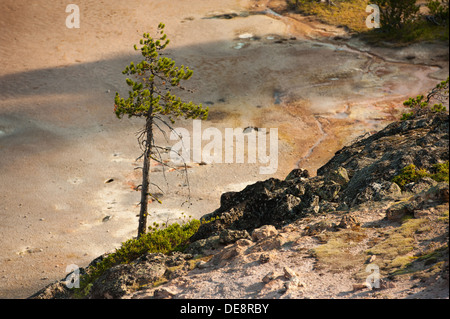 Fotografia dell'artista Paint Pots area trovata nel Parco Nazionale di Yellowstone, Wyoming. Foto Stock