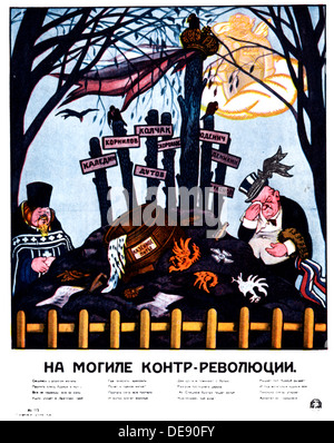 Presso la tomba della controrivoluzione (poster), 1920. Artista: Deni (Denissov), Viktor Nikolaevich (1893-1946) Foto Stock