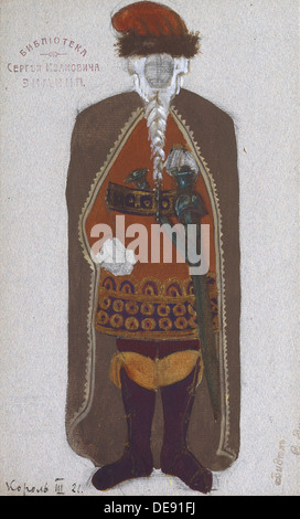 Re Mark. Costume Design per l'opera di Tristan und Isolde di R. Wagner, 1912. Artista: Roerich, Nicholas (1874-1947) Foto Stock