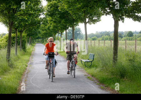 Luenen, Germania, ciclo lungo la Seseke Foto Stock