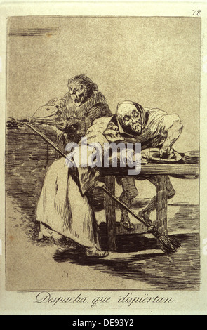 Que Despacha Dispiertan (essere rapido, essi si svegliano), la piastra 78 da Los Caprichos, 1799. Artista: Goya Francisco de (1746-1828) Foto Stock