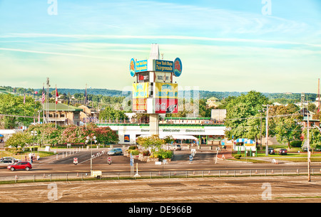 Ingresso al New York State Fairgrounds al mattino, agosto 2013. Tenuto annualmente in Syracuse, New York Foto Stock