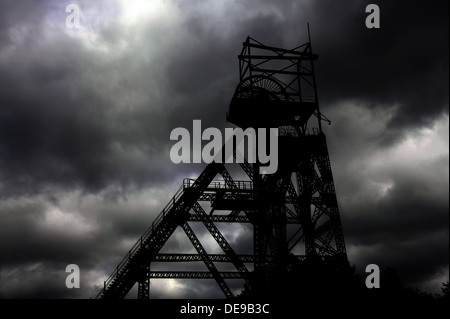 Colliery Pit testa ingranaggio di avvolgimento Lancs REGNO UNITO Inghilterra Foto Stock