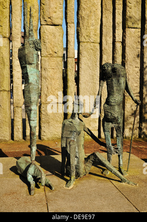 Monumento memorializing la grande carestia irlandese di Dublino Foto Stock