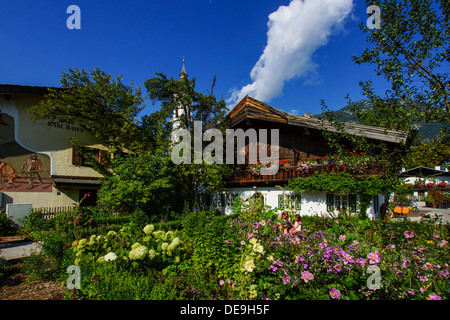 Polznkasparhaus su Mohrenplatz a Garmisch-Partenkirchen, Garmisch, Werdenfels, Baviera, Baviera, Germania Foto Stock