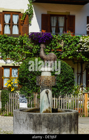 Garmisch-Partenkirchen, Distretto di Partenkirchen, Ludwigsstrasse, Ludwig Street, Werdenfels, Baviera, Baviera, Germania Foto Stock