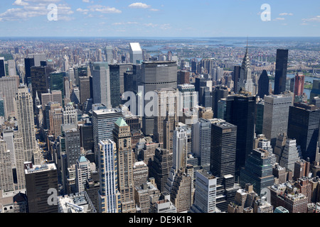 Vista dall'Empire State Building, Manhattan, New York, New York, Stati Uniti d'America Foto Stock