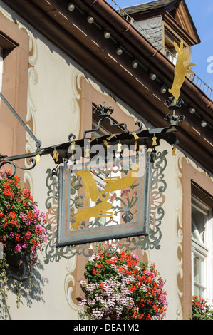 Hotel-Restaurant Drei Hasen in Michelstadt , Foresta di odi, Hesse, Germania Foto Stock