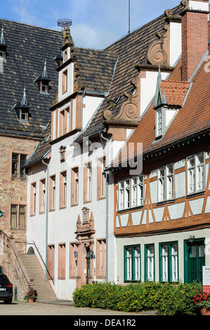 Cortile del Castello nella foresta di Erbach di odi, Hesse, Germania Foto Stock