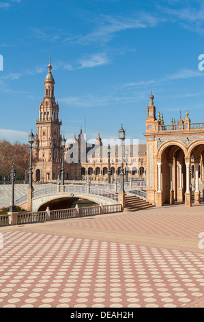 Plaza de Espana Sevilla Foto Stock