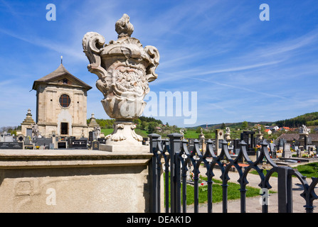 Il cimitero di barocco, monumento nazionale, Strilky, Kromeriz distretto, Zlin regione Moravia Repubblica Ceca, Europa Foto Stock