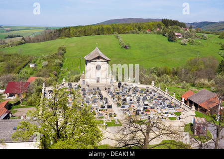 Il cimitero di barocco, monumento nazionale, Strilky, Kromeriz distretto, Zlin regione Moravia Repubblica Ceca, Europa Foto Stock