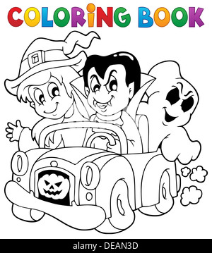 Libro da colorare Halloween carattere 8 - foto illustrazione. Foto Stock