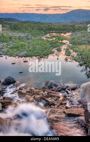 Rago National Park al crepuscolo, Nordland county, Norvegia, Scandinavia, Europa Foto Stock