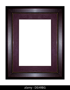 Legno nero picture frame isolati su sfondo bianco. Foto Stock