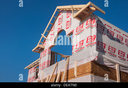 Il nuovo telaio di casa con umidità coperchio carta Foto Stock