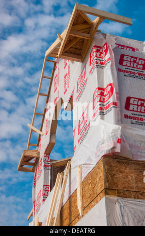 Il nuovo telaio di casa con umidità coperchio carta Foto Stock