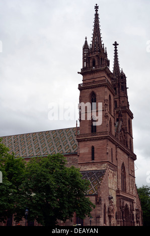 La cattedrale di Basilea, Munster Chiesa di Basilea, in Svizzera, Europa Foto Stock