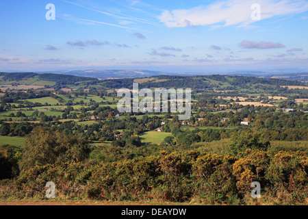 Un paesaggio inglese nelle zone rurali a Hereford in autunno Foto Stock