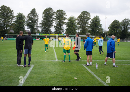 Vista generale prese a Hitchin Town Football Club in Nord Hertfordshire, Regno Unito Foto Stock