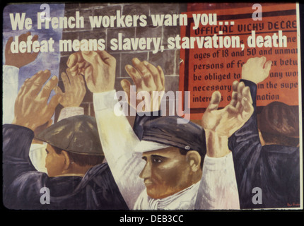 Siamo lavoratori francesi avvertire YouDefeat significa schiavitù, fame morte 534126 Foto Stock