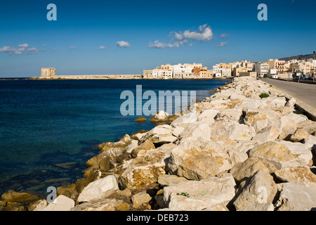 Torre di Ligny Peninsular in Trapani in provincia di Trapani, in Sicilia. Foto Stock