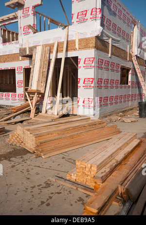 Il nuovo telaio di casa con umidità coperchio carta Foto Stock