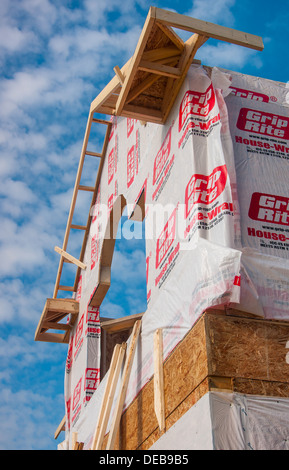 Il nuovo telaio di casa con umidità coperchio carta Foto Stock