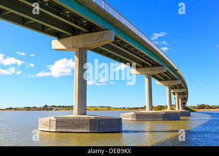 Hindmarsh Island ponte che attraversa il fiume Murray a Goolwa in Sud Australia Foto Stock